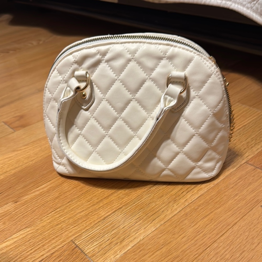 Stylish Cream Quilted Mini Bag